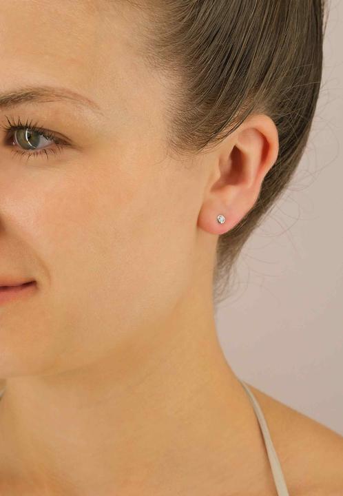 Image du produit Muau Boucles d'oreilles monture à cadre (Or blanc 750)