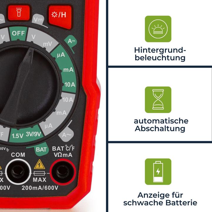 Image du produit Velleman Multimètre numérique universel et robuste à valeurs réelles - CAT III - 600 V - 8 fonctions (CAT III)