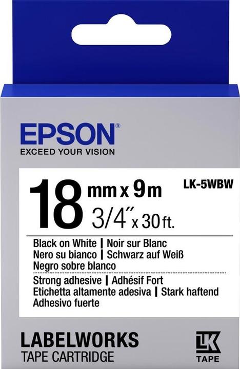 Epson Label cassette LK-5WBW (1.80 cm, White)