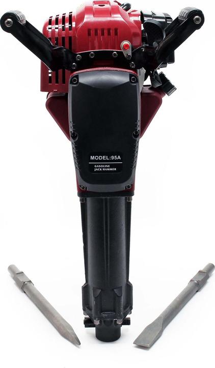 Immagine prodotto Wiltec Martello demolitore 2,5HP 55J Forza d'urto 1500bpm con 2 scalpelli e bussole esagonali, martello a (Benzina)