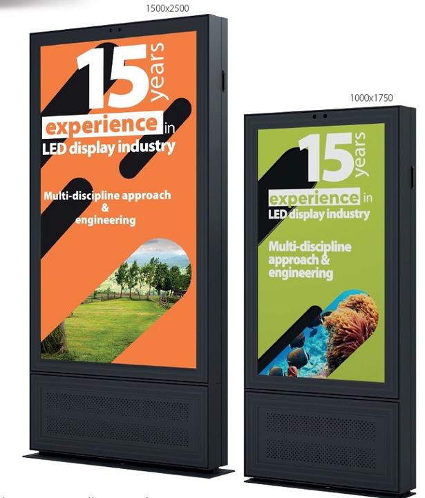 DSS Totem LED d'extérieur Portrait, 79", noir, IP65
