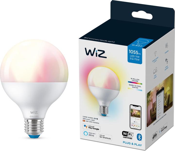 Productafbeelding WiZ Lamp 75W E27 Globeform (E27, 11 W, 1055 lm, 1 x, F)