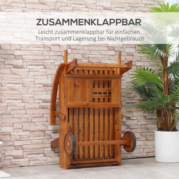 Image du produit Outsunny Chaise longue de jardin pliante en bois de sapin (195 cm)