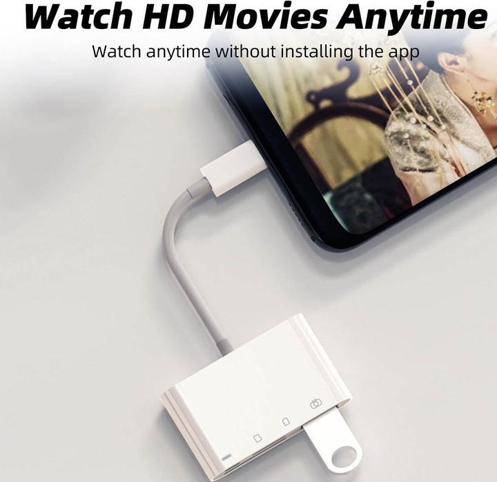 Actual product image PhoneLook Lecteur USB-C vers cartes mémoire SD & Micro-SD et USB (4 en 1) pour MacBook & iPad
