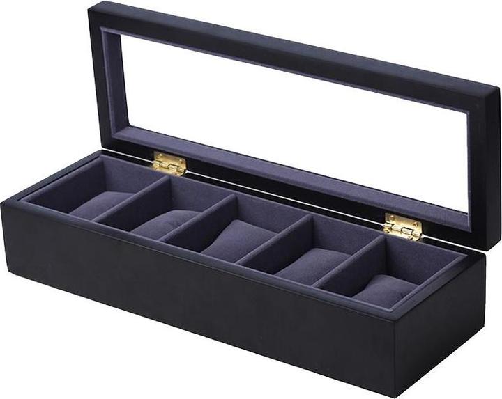 Produktbild JTI Uhrenbox für 5 Uhren, Holz - Schwarz
