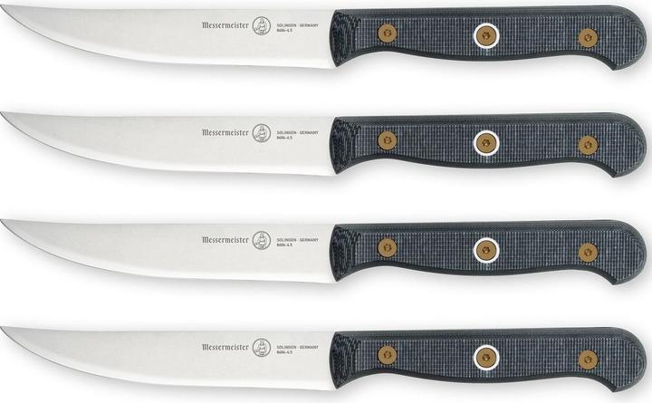 Produktbild Messermeister Steakmesser-Set Custom 1 Stück, Schwarz/Silber (4 Stück, Messer)