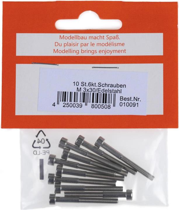 Actual product image Epower ES Hexagon socket screws M3x30 (10 Screws per piece)