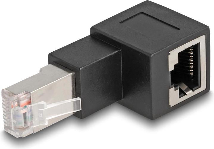 Delock RJ45 Stecker zu RJ45 Buchse Adapter Cat.6A 90° nach oben gewinkelt (RJ45, RJ45 (1x))