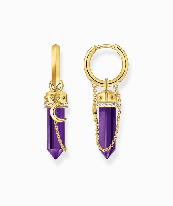Produktbild Thomas Sabo Creolen mit Anhänger aus imitiertem Amethyst vergoldet (925er Silber/Silber)