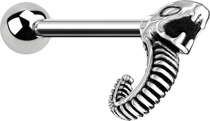 Produktbild Star Piercing Micro Barbell silber Schlange (Chirurgenstahl 316L, Messing)