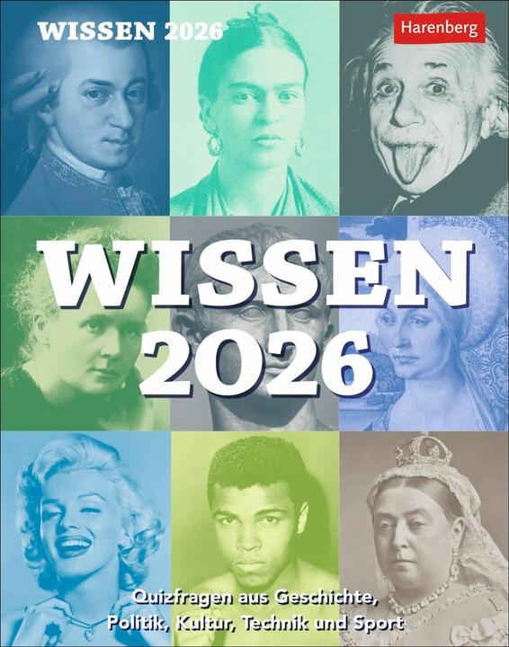 Image du produit Harenberg Wissen Tagesabreisskalender 2026 - Quizfragen aus Geschichte, Politik, Kultur, Technik und Spor (11 x 14 cm, Allemand)