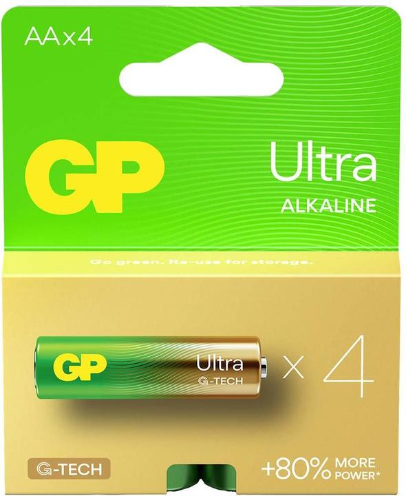 Actual product image GP Batteries Ultra Alkaline Battery AA Mignon 1.5V Blister of 4 (4 pcs., AA)