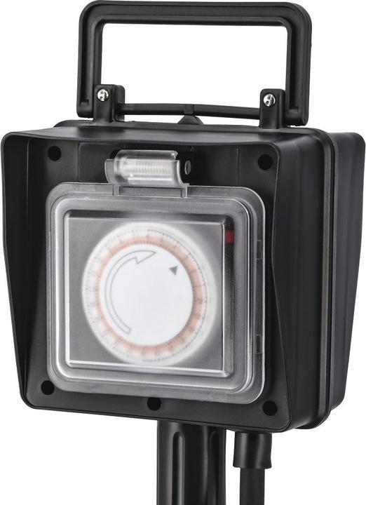 Actual product image Hama Outdoor socket outlet, 2-gang, with timer and earth spike, weatherproof IP44