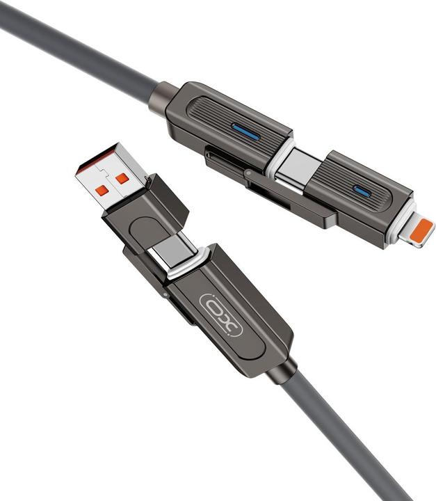 Actual product image xO cabel NB275 4w1 USB-C - Lightning + USB + USB-C 60W 1,0m szary (1 m)