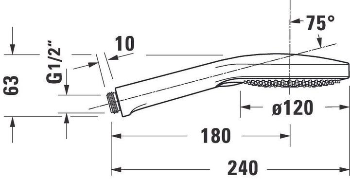 Nährwerte und Zutaten Duravit Handbrause 3jet Click! 120 MinusFlow, UV065201 (3 Strahlarten, 9.50 l/min)