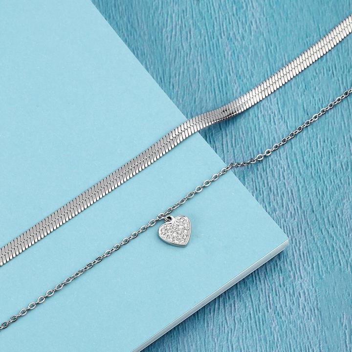 Produktbild La Petite Story Love Heart Halskette (Edelstahl, 40 - 45 cm)