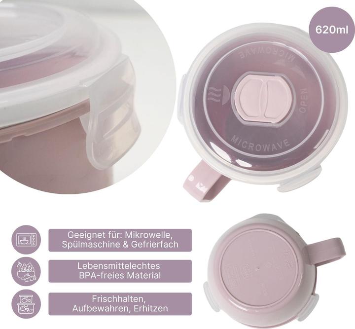 Actual product image Hobby Mikrowellen-Tasse mit Henkel Mikrowellen-Becher Lunchbecher Suppen-Mug (620 ml, 1 x)