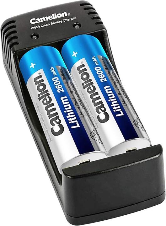 Actual product image Camelion Charger including Micro USB charging cable suitable for 1 or 2 Li-ion battery 18650s (Chargers without battery)