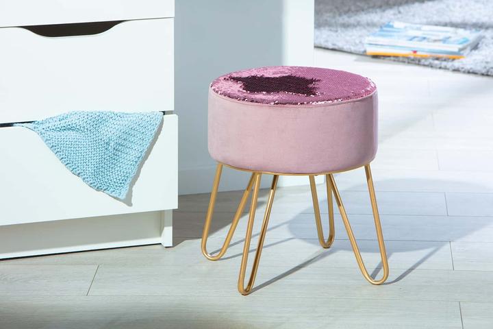 Produktbild Inter Link Hocker Denize Samt Pailletten