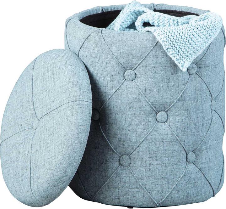 Produktbild Inter Link Hocker Roxas mit Knöpfen hellblau