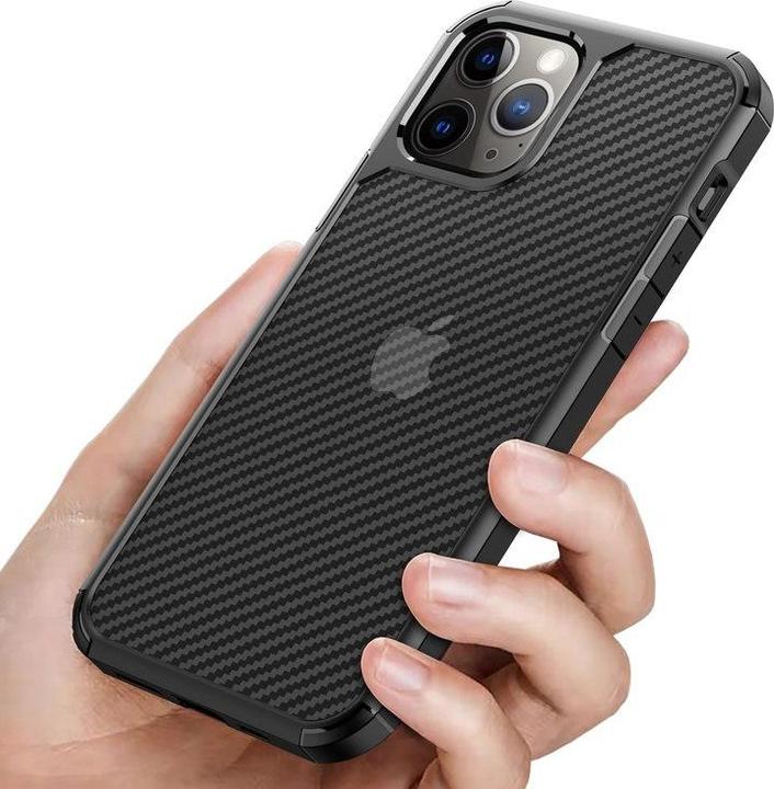 Produktbild Crong Hybrid Carbon - case for iPhone 12 Pro Max black (Apple iPhone 12 Pro Max)