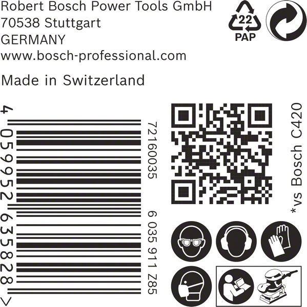 Actual product image Bosch Professional Zubehör Accessories 2608901632 Sanding net for orbital sander grit 120 (L x W) 133mm x 80mm 50pcs. (120)