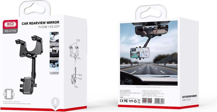 Actual product image xO car holder C115 black for rearview mirror