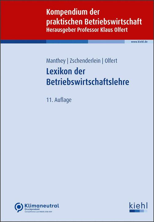 Produktbild Lexikon der Betriebswirtschaftslehre (Deutsch, Oliver Zschenderlein, Patrick Manthey, 2024)