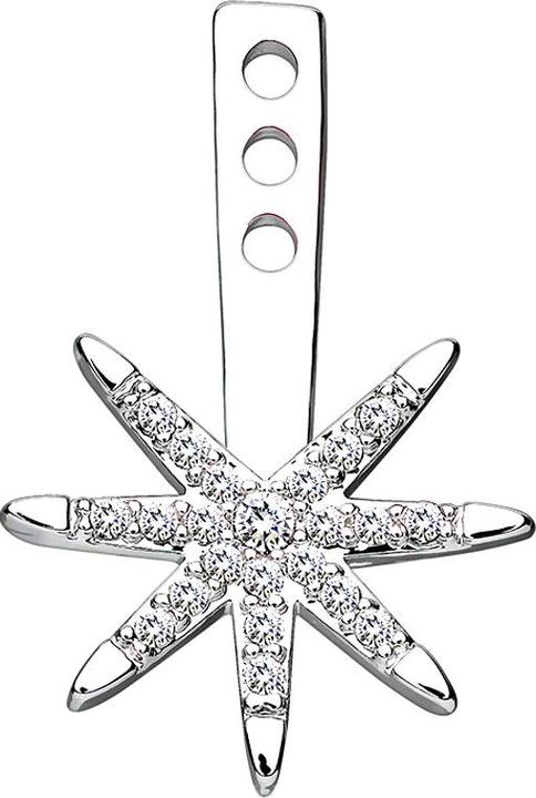 Produktbild Star Piercing Ohrring Ear Jacket silber mit Kristallstern