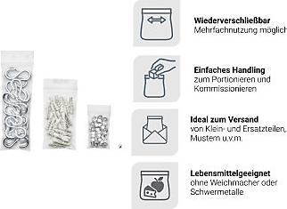 Image du produit kaiserkraft Sachet à fermeture par pression basic, non imprimé, lot de 100, LDPE, L x l 155 (100 pièce(s))