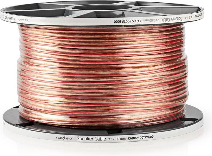 Produktbild Nedis Lautsprecherkabel| 2x 2.50 mm²| Kupfer| 100.0 m| rund| PVC| Transparent| - Verlä (100 m, 2.50 mm²)