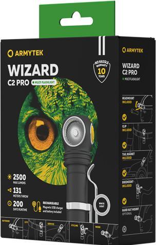 Immagine prodotto ArmyTek Wizard C2 v4 Magnet USB+18650 / LH351D Bianco / 1200 lm / TIR 70°:120° / 1x18650 (11.20 cm, 1200 lm)