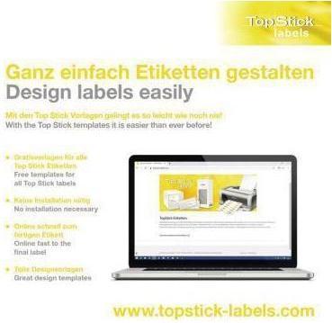 Produktbild TopStick TOP STICK Universal-Etiketten, 70 x 42,3 mm, weiá, 100 Blatt