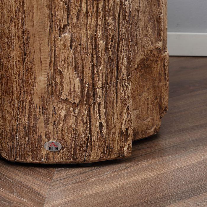 Immagine prodotto Swisshandel24 Tavolino con piedini livellanti in stile ceppo d'albero 37cmx37cmx43cm cemento marrone (37 x 37 x 43 cm)