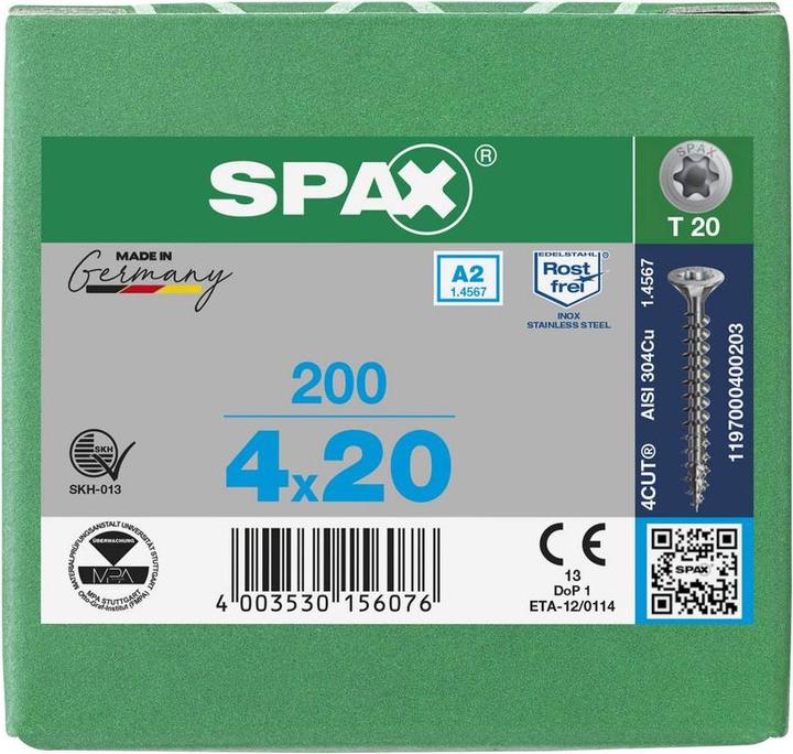 Productafbeelding Spax Spaanplaatschroeven A2 (200 Schroeven per stuk)