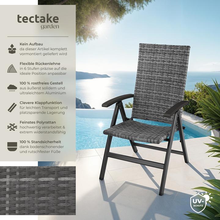 Produktbild tectake Rattanstuhl Melbourne klappbar