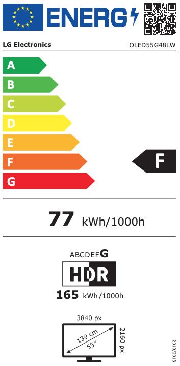 Energie-Label LG OLED55G48LW (55", G4, OLED, 4K, 2024)