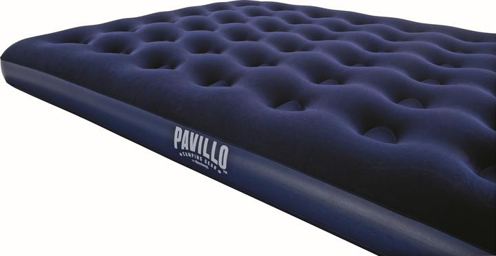 Actual product image Bestway inflatable mattress with pump and pillow, 203x152x22cm, suede