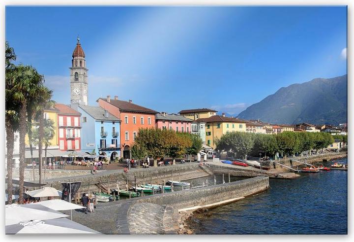 Produktbild Trenddeko Hafenpromenade am Lago Maggiore (150 x 100 cm)