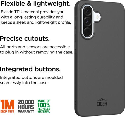 Actual product image Eiger Grip Case GRS Galaxy A36/A56 schwarz (Samsung Galaxy A56)