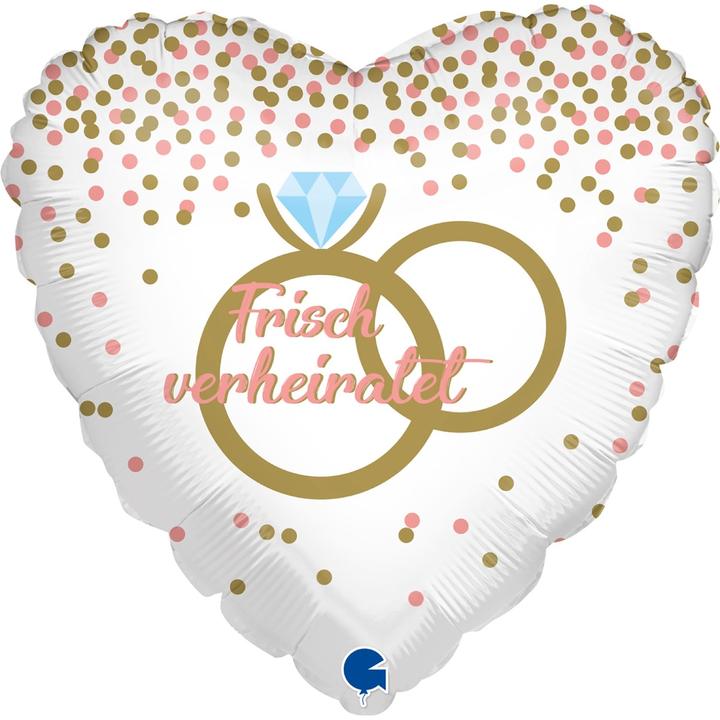Produktbild Grabo Balloons Ballon Alu Coeur - Frisch Verheiratet (46cm) (1 x)