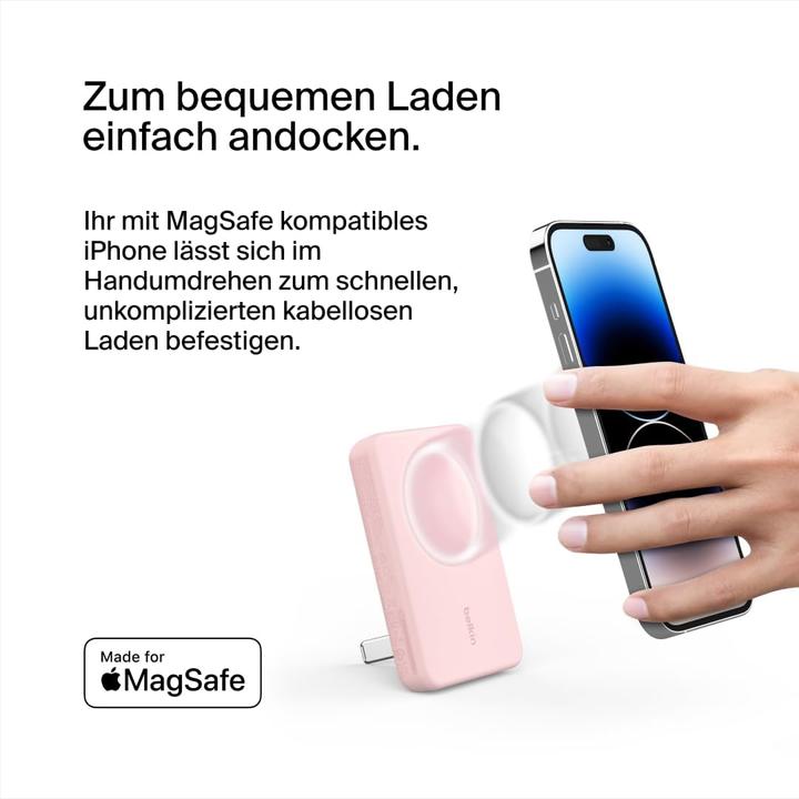 Produktbild Belkin Magnetische Powerbank, MagSafe kompatible, mit Standfunktion für iPhone (5000 mAh, 7.50 W, 7.50 Wh)