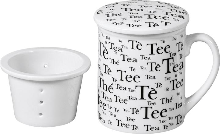 Produktbild G. Wurm Teebecher Tee mit Deckel und Metallsieb sortiert 300 ml 10,3cm weiss (250 ml, 1 x)