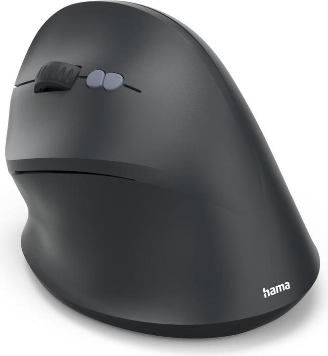 Actual product image Hama Vertikale, ergonomische Linkshänder-Maus „EWM-500L“, Funk, 7 Tasten,Schwarz (Wireless)