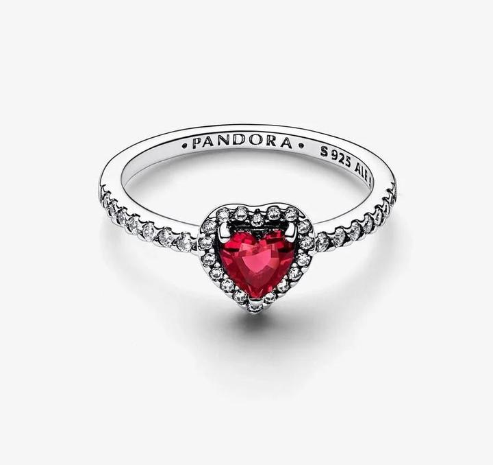 Immagine prodotto Pandora Anello con cuore rosso pronunciato (54, 925 Argento)