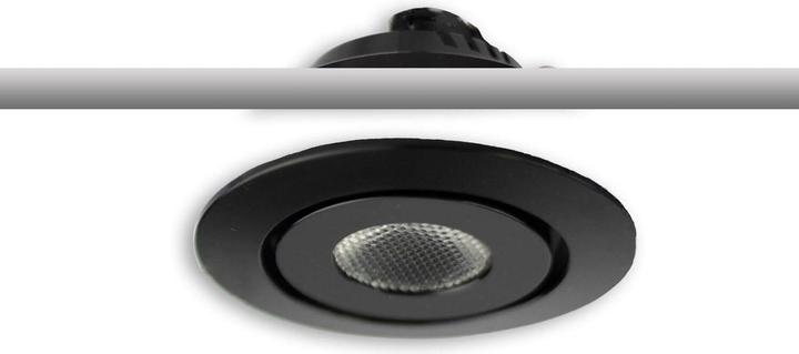 Actual product image Isoled LED recessed light MiniAMP black, 3W, 12V DC, warm white, dimmable, 100cm cable
