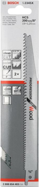 Produktbild Bosch Professional Zubehör Säbelsägeblatt S 2345 X, Progressor for Wood, 2er-Pack