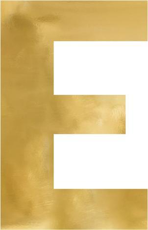 Actual product image Partydeco Mirror letter "E", gold, 40x60 cm (1 pkt / 1 pc.)