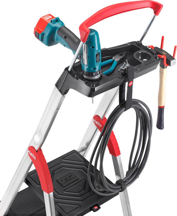 Produktbild Hailo L100 TopLine, Alu-Sicherheits-Stehleiter, 3 Stufen (Stehleiter, 70 cm)
