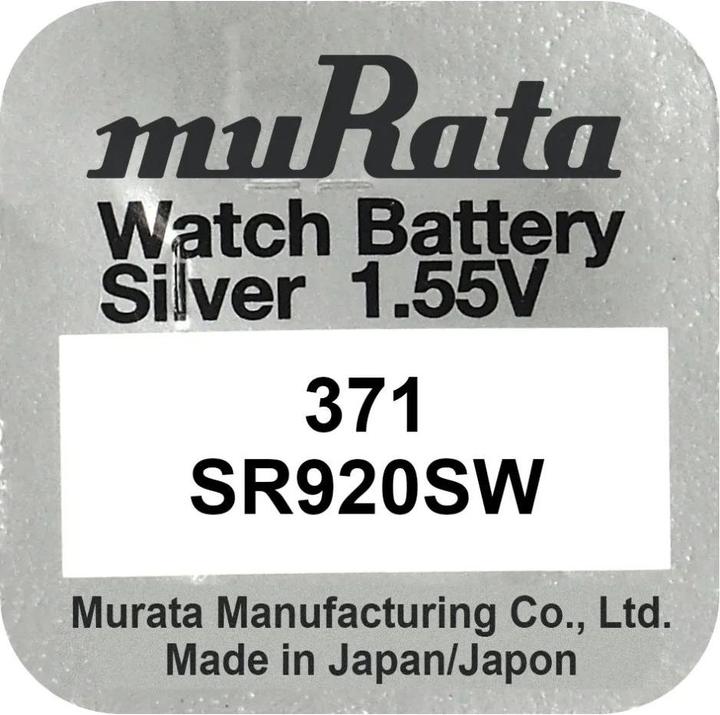 Actual product image Murata Button cells 371 (10 pcs., SR920, 40 mAh)